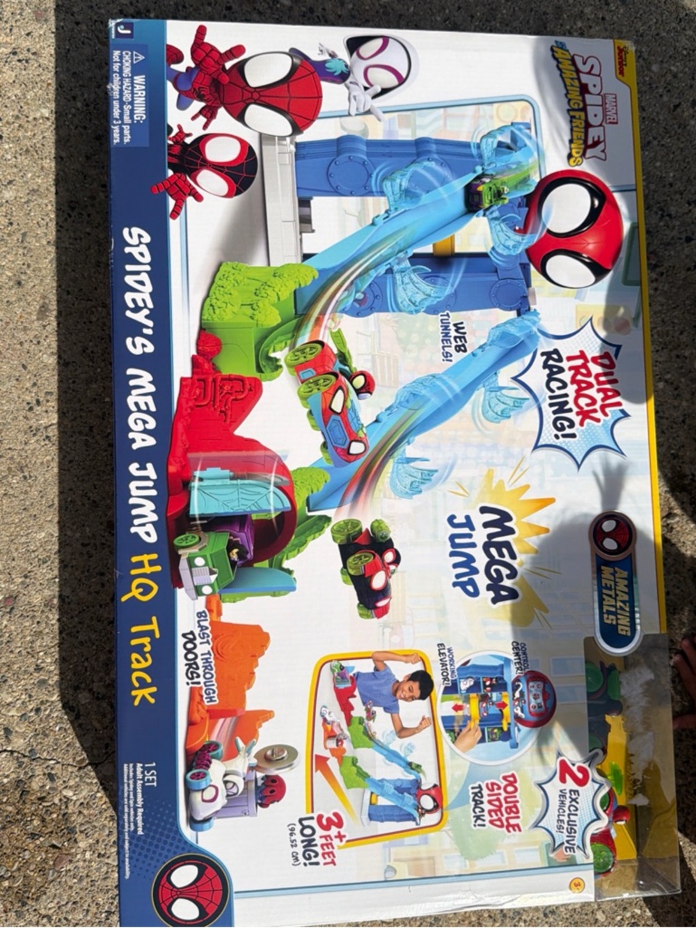 Marvel Spider-Man Mega Jump Track Set – Blue, Red, Green